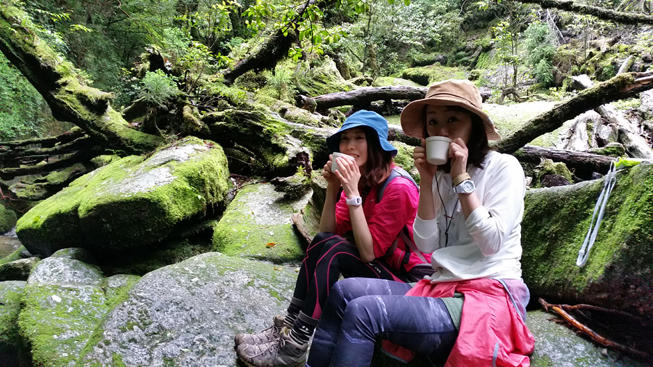 屋久島エコツアーでの休憩