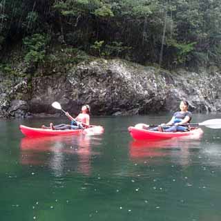 雨のカヤックもきれい